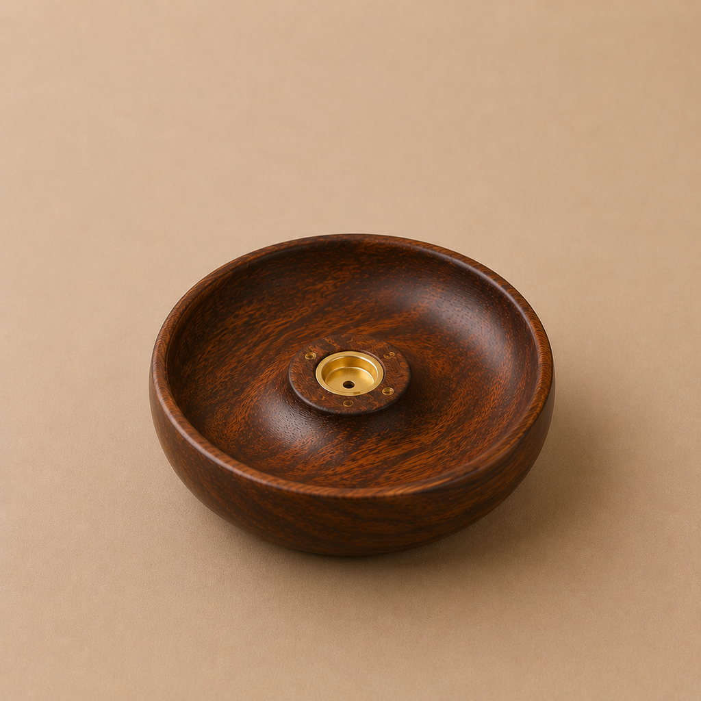 Porte encens Disque en bois